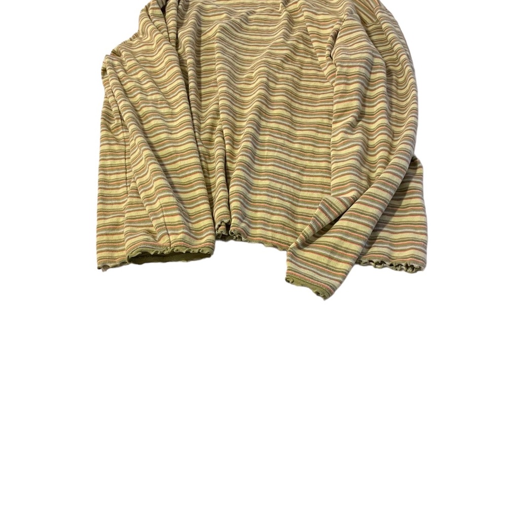 Green stripped Liz Clairborne long sleeve top - Picture 4 of 4